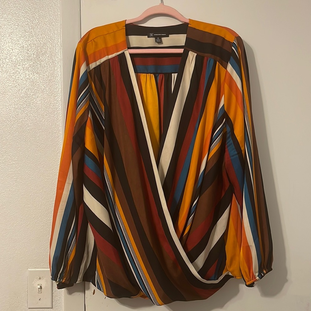 Worn once mult color plus size blouse 3x